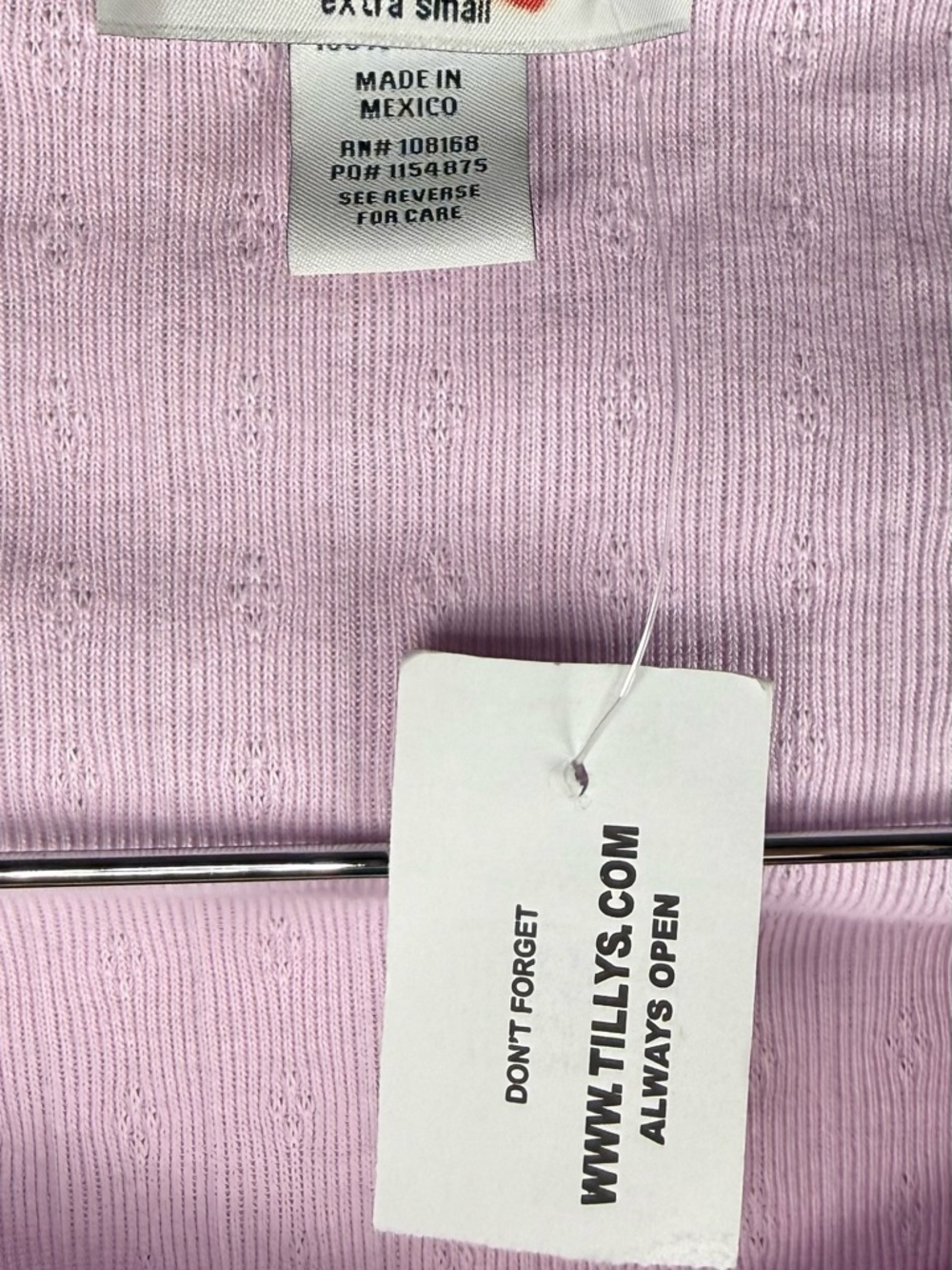 RSQ Pale Pink Long-Sleeve Ribbed Sweetheart Top with Bows - Picture 5 of 5